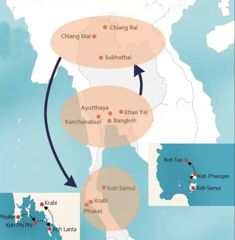 Thailand Reiseroute 3 Wochen