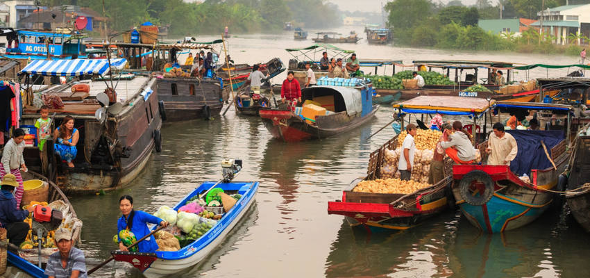 Market auf dem Mekong-Fluss